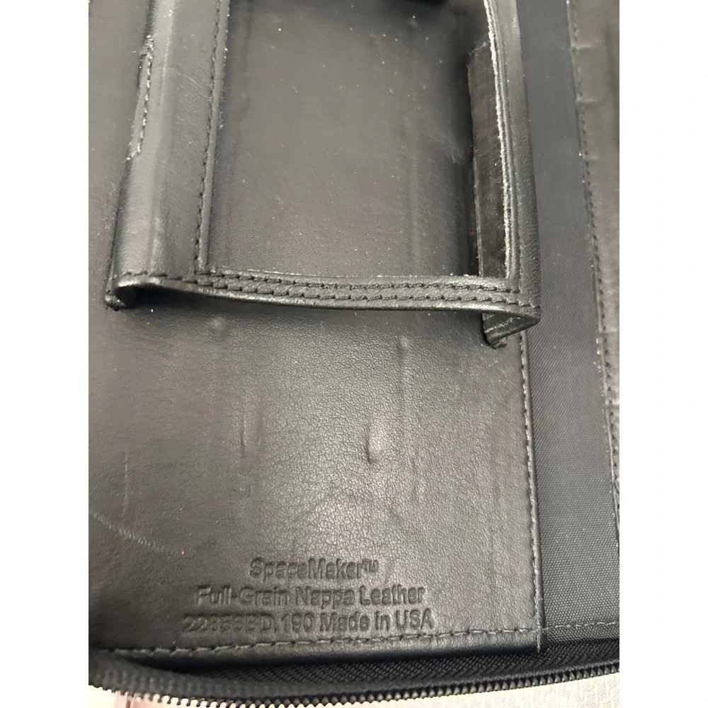 Franklin Covey SpaceMaker Planner Binder Compact Black Nappa Leather Unisex
